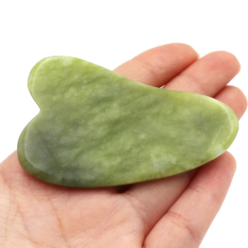 2pcs Gua Sha Massager Set for Face Care Jade Rollers Natural Stone Beauty Health Skin Scraping Chin Lifting Gouache Massage